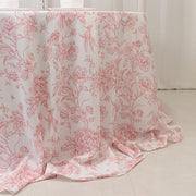 132" Polyester Round Tablecloth for Weddings and Events - French Toile Pattern
