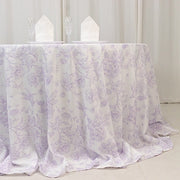 132" Polyester Round Tablecloth for Weddings and Events - French Toile Pattern