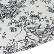 132" Polyester Round Tablecloth for Weddings and Events - French Toile Pattern