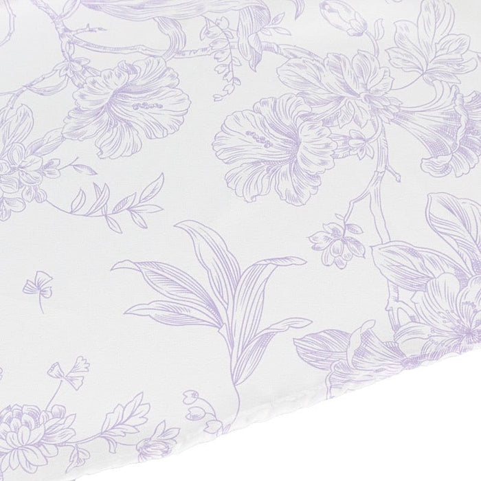 132" Polyester Round Tablecloth for Weddings and Events - French Toile Pattern