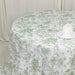 132" Polyester Round Tablecloth for Weddings and Events - French Toile Pattern
