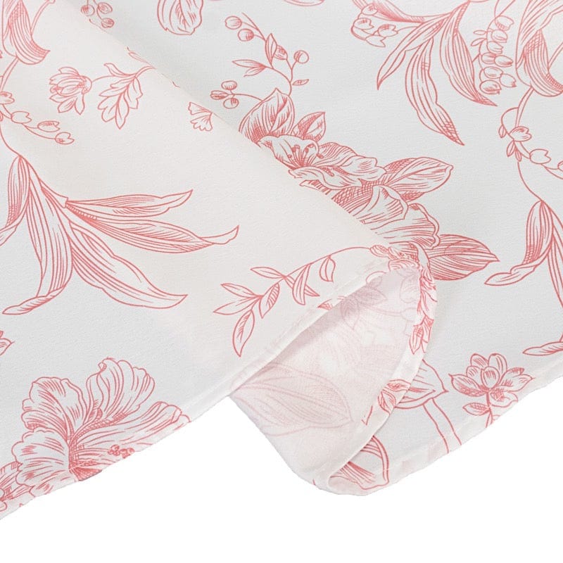 132" Polyester Round Tablecloth for Weddings and Events - French Toile Pattern