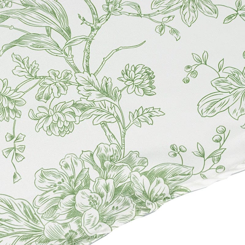 132" Polyester Round Tablecloth for Weddings and Events - French Toile Pattern