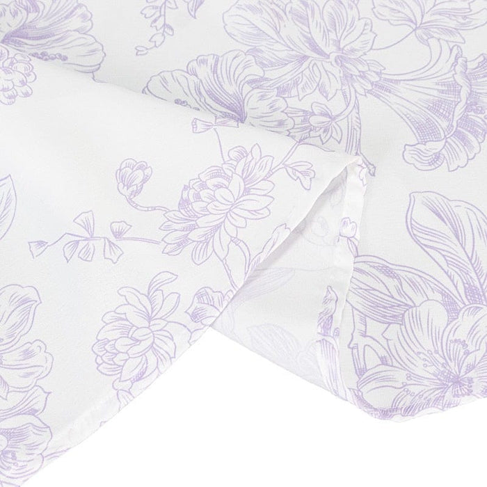 132" Polyester Round Tablecloth for Weddings and Events - French Toile Pattern