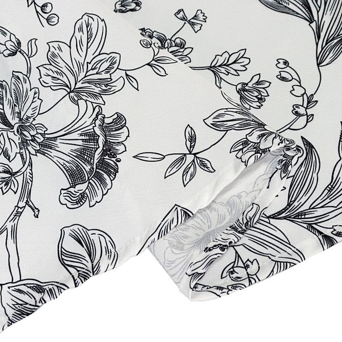 132" Polyester Round Tablecloth for Weddings and Events - French Toile Pattern