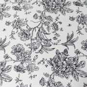 132" Polyester Round Tablecloth for Weddings and Events - French Toile Pattern