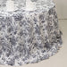 132" Polyester Round Tablecloth for Weddings and Events - French Toile Pattern