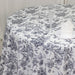 132" Polyester Round Tablecloth for Weddings and Events - French Toile Pattern
