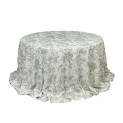 132" Polyester Round Tablecloth for Weddings and Events - French Toile Pattern TAB_PLY_FLORFT_136_DSG