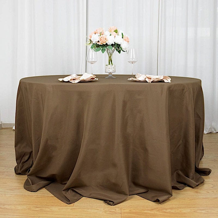 132" Polyester Round Tablecloth Wedding Party Table Linens TAB_136_TAUP_POLY