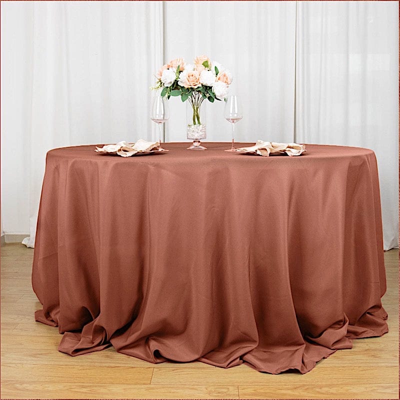 132" Premium Polyester Round Tablecloth Wedding Party Table Linens