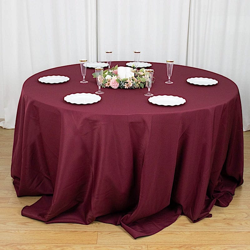 132" Premium Polyester Round Tablecloth Wedding Party Table Linens