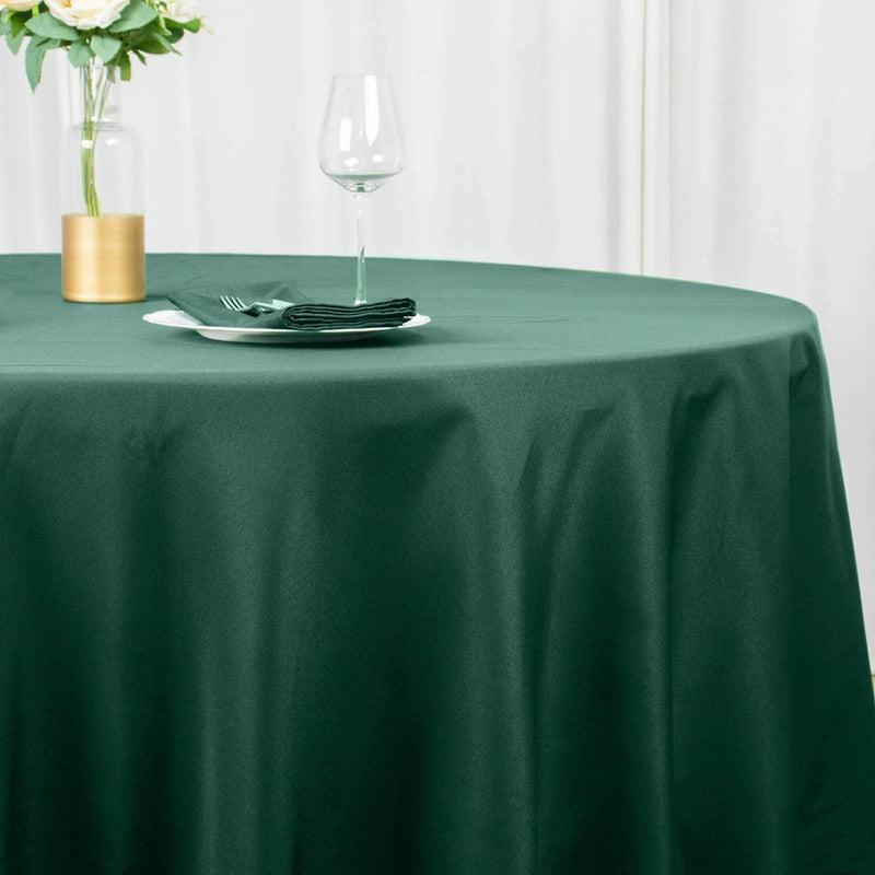 132" Premium Polyester Round Tablecloth Wedding Party Table Linens