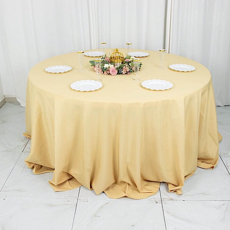 132" Premium Polyester Round Tablecloth Wedding Party Table Linens