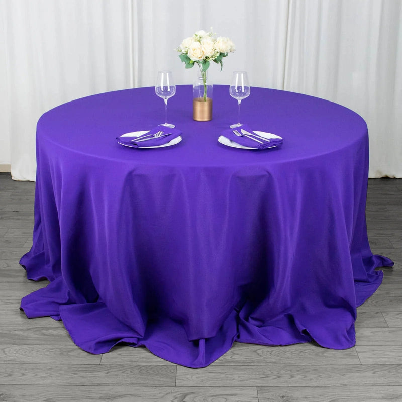 132" Premium Polyester Round Tablecloth Wedding Party Table Linens