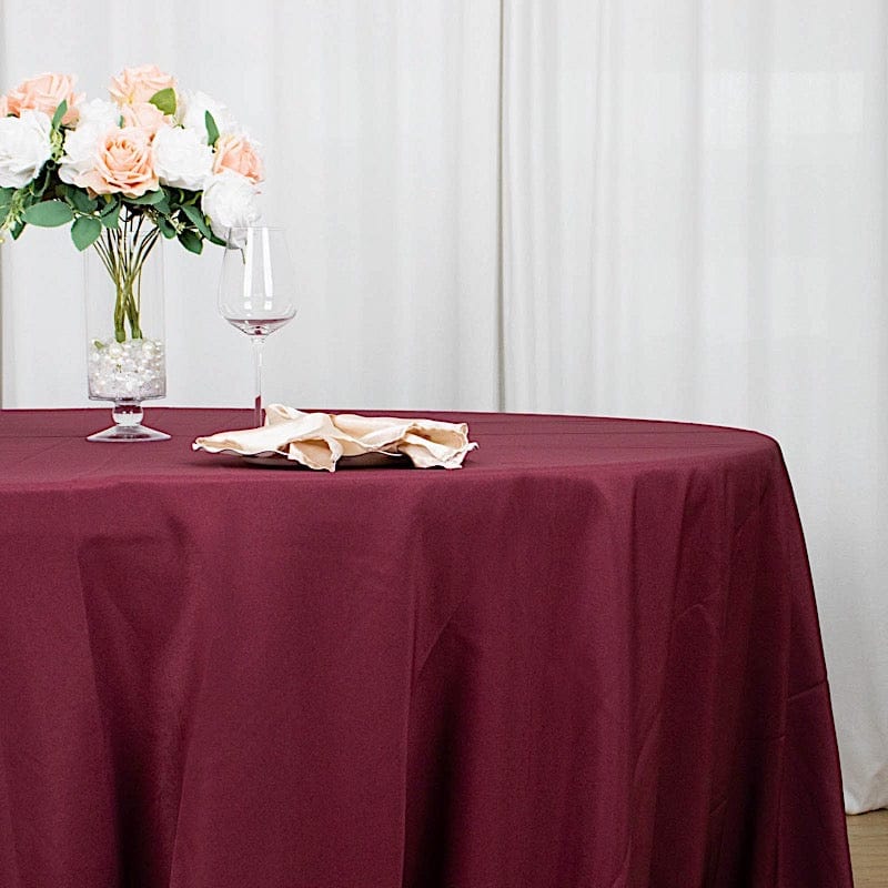 132" Premium Polyester Round Tablecloth Wedding Party Table Linens