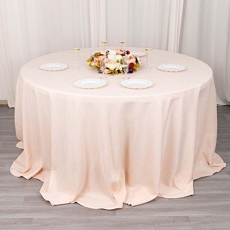 132" Premium Polyester Round Tablecloth Wedding Party Table Linens