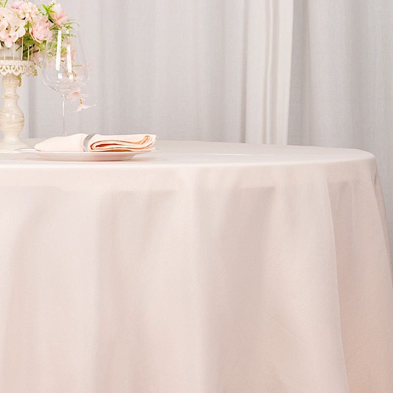 132" Premium Polyester Round Tablecloth Wedding Party Table Linens