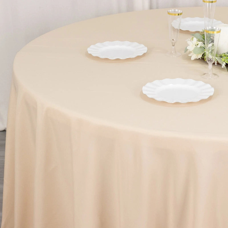 132" Premium Polyester Round Tablecloth Wedding Party Table Linens