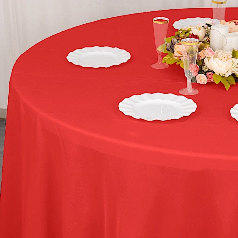132" Premium Polyester Round Tablecloth Wedding Party Table Linens