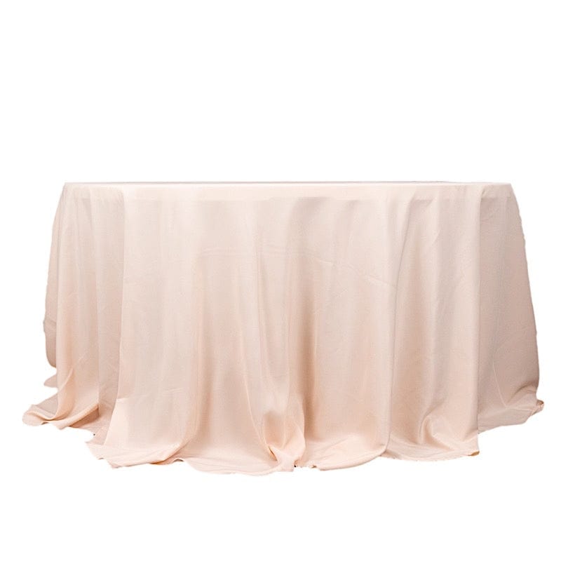 132" Premium Polyester Round Tablecloth Wedding Party Table Linens TAB_136_046_PRM