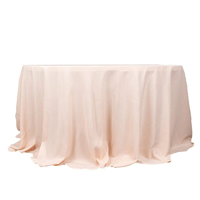 132" Premium Polyester Round Tablecloth Wedding Party Table Linens TAB_136_046_PRM