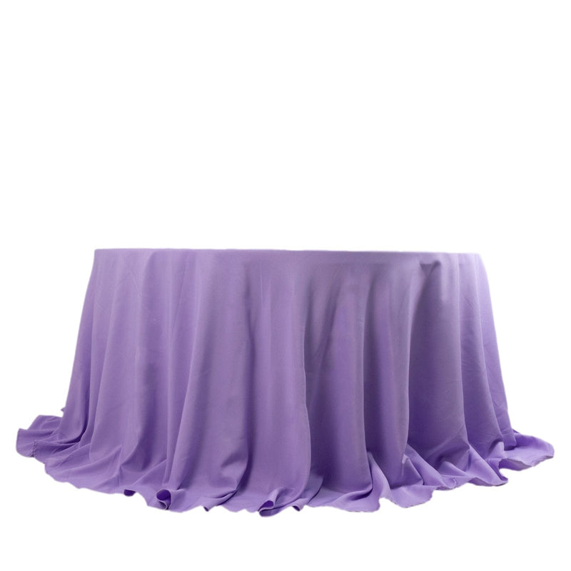 132" Premium Polyester Round Tablecloth Wedding Party Table Linens TAB_136_LAV_PRM