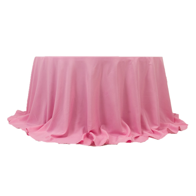 132" Premium Polyester Round Tablecloth Wedding Party Table Linens TAB_136_PINK_PRM