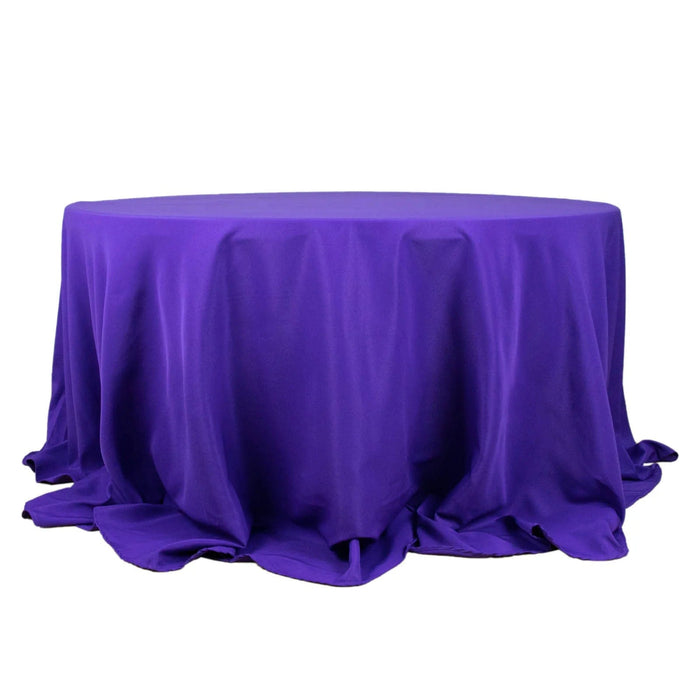 132" Premium Polyester Round Tablecloth Wedding Party Table Linens TAB_136_PURP_PRM