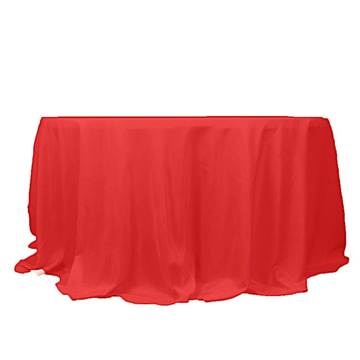 132" Premium Polyester Round Tablecloth Wedding Party Table Linens TAB_136_RED_PRM