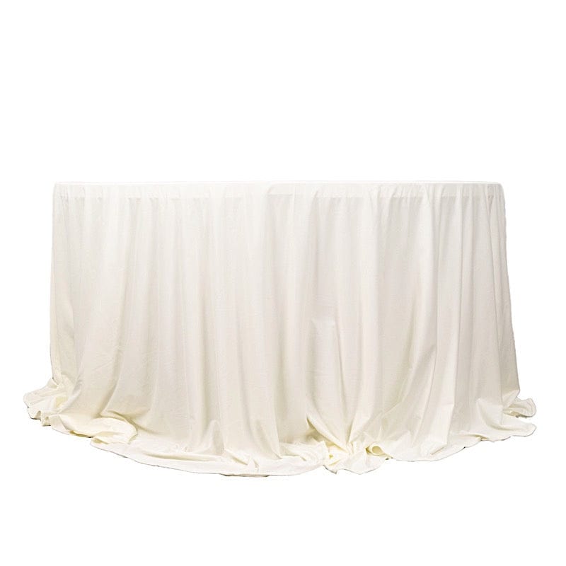 132" Premium Scuba Round Tablecloth TAB_SCUBA_136_IVR