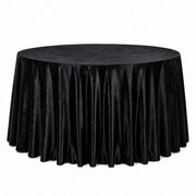 132" Round Premium Velvet Tablecloth TAB_VEL_136_BLK