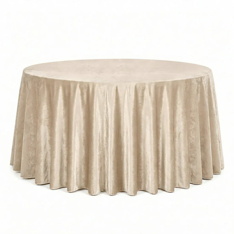 132" Round Premium Velvet Tablecloth TAB_VEL_136_CHMP