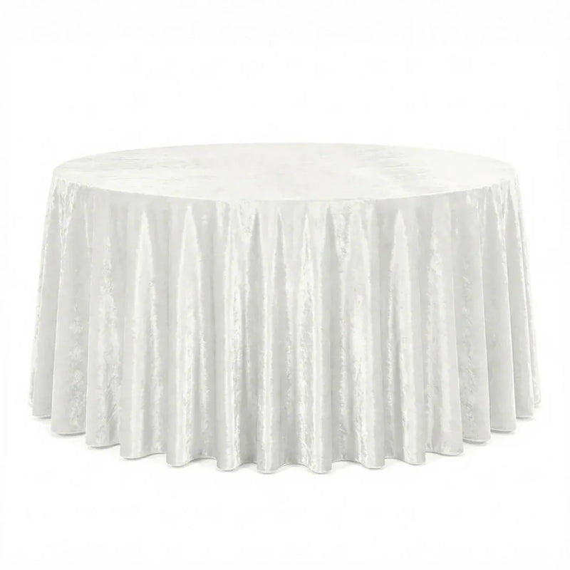 132" Round Premium Velvet Tablecloth TAB_VEL_136_IVR