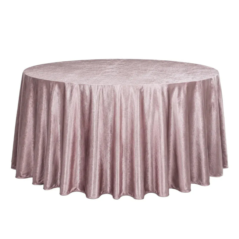 132" Round Premium Velvet Tablecloth TAB_VEL_136_MAUV