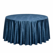 132" Round Premium Velvet Tablecloth TAB_VEL_136_NAVY