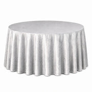 132" Round Premium Velvet Tablecloth TAB_VEL_136_SILV