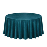 132" Round Premium Velvet Tablecloth TAB_VEL_136_TEAL