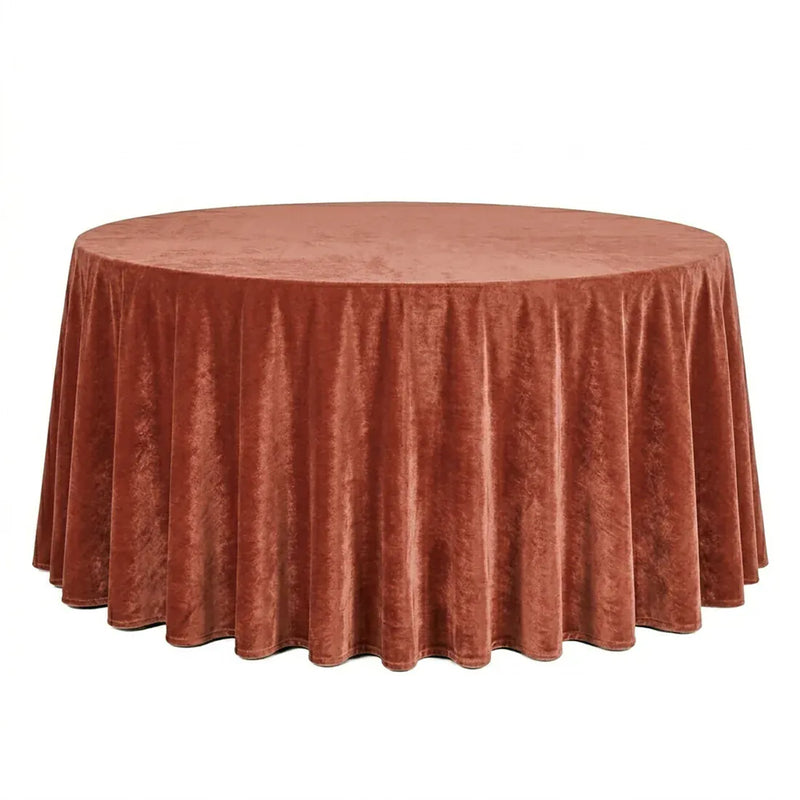 132" Round Premium Velvet Tablecloth TAB_VEL_136_TERC