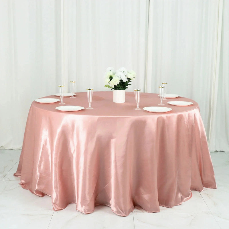132" Satin Round Tablecloth Wedding Party Table Linens