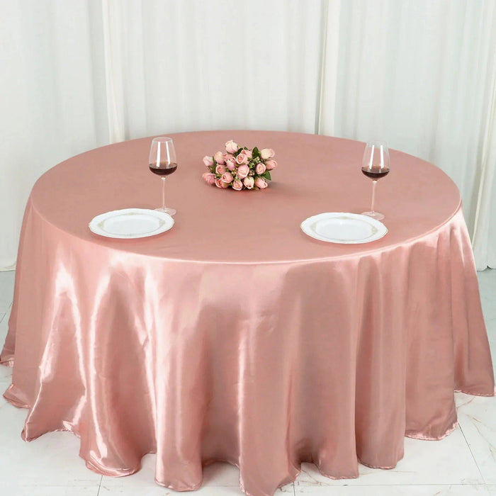 132" Satin Round Tablecloth Wedding Party Table Linens