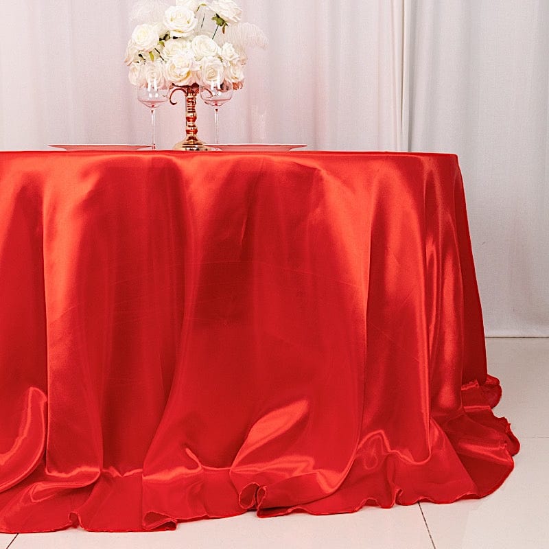 132" Satin Round Tablecloth Wedding Party Table Linens