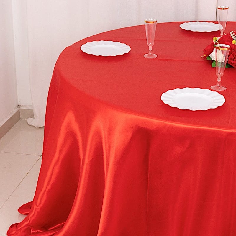132" Satin Round Tablecloth Wedding Party Table Linens