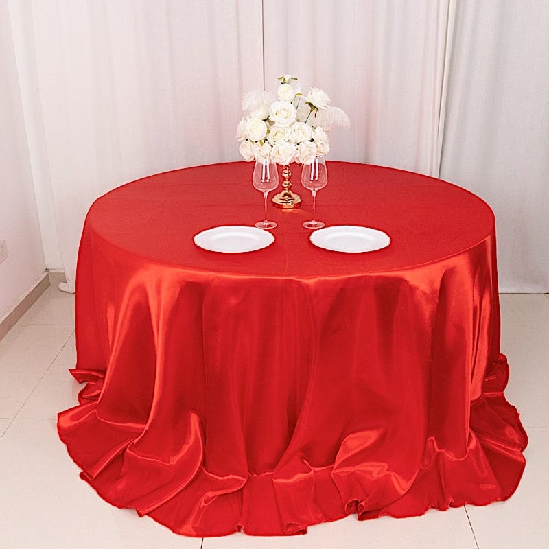 132" Satin Round Tablecloth Wedding Party Table Linens