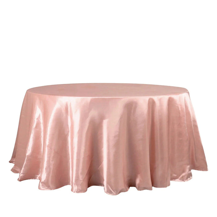 132" Satin Round Tablecloth Wedding Party Table Linens TAB_STN136_080