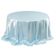 132" Satin Round Tablecloth Wedding Party Table Linens TAB_STN136_BLUE