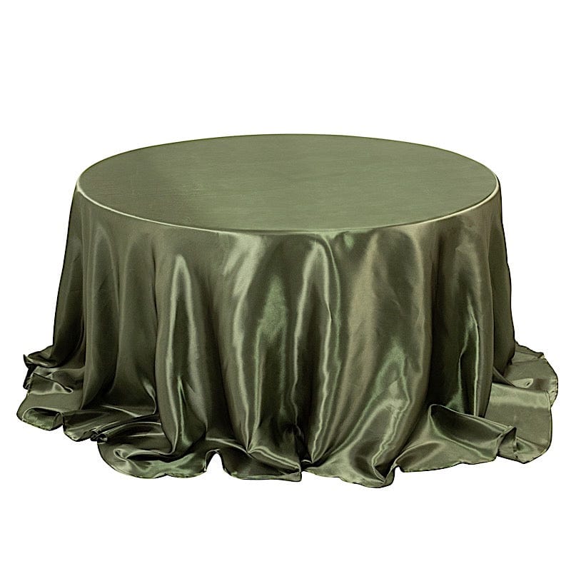 132" Satin Round Tablecloth Wedding Party Table Linens TAB_STN136_DSG