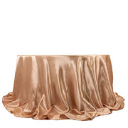 132" Satin Round Tablecloth Wedding Party Table Linens TAB_STN136_NUDE