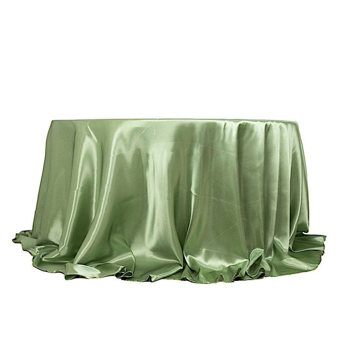 132" Satin Round Tablecloth Wedding Party Table Linens TAB_STN136_SAGE