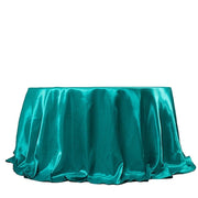 132" Satin Round Tablecloth Wedding Party Table Linens TAB_STN136_TURQ